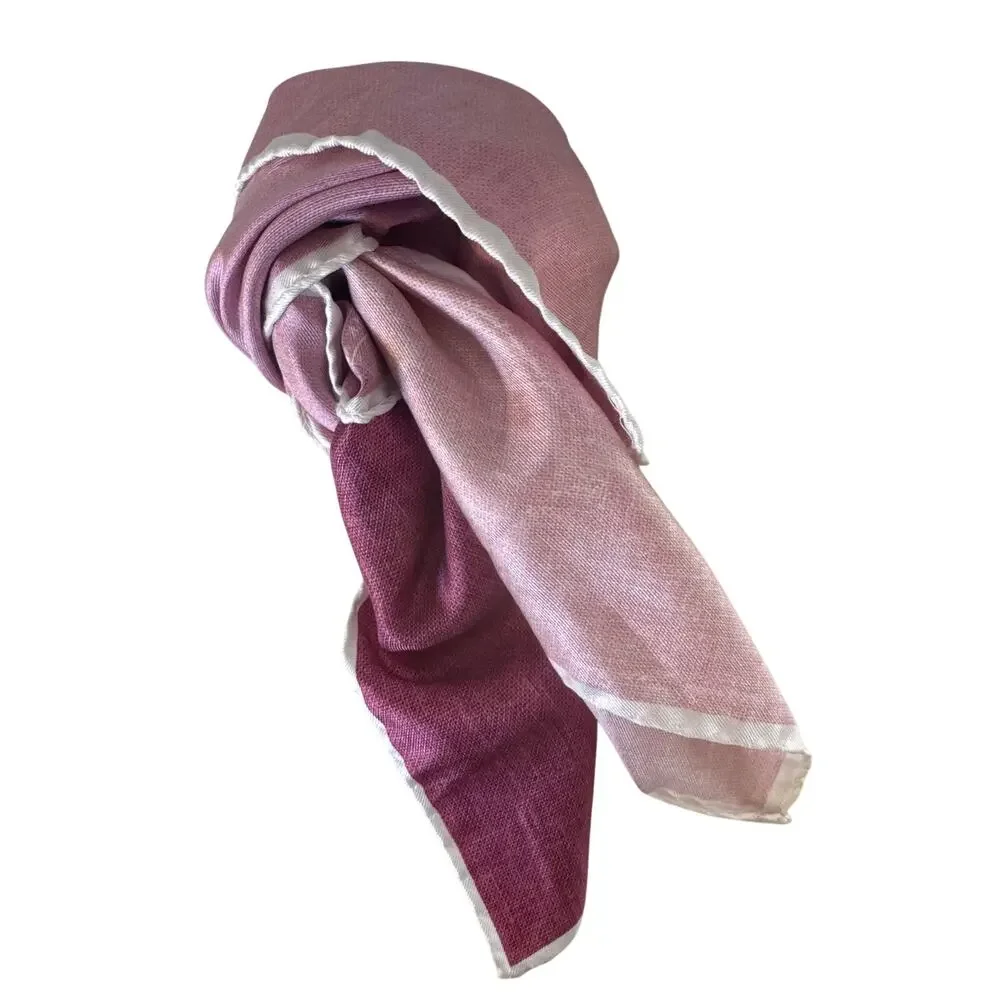 100% Silk Pink Square Scarf Italian Made Small Twilly Bag Scarf Y2K New Preppy